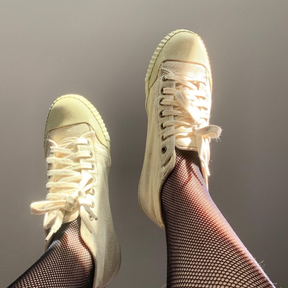Khaki Colored Low Top Sneakers